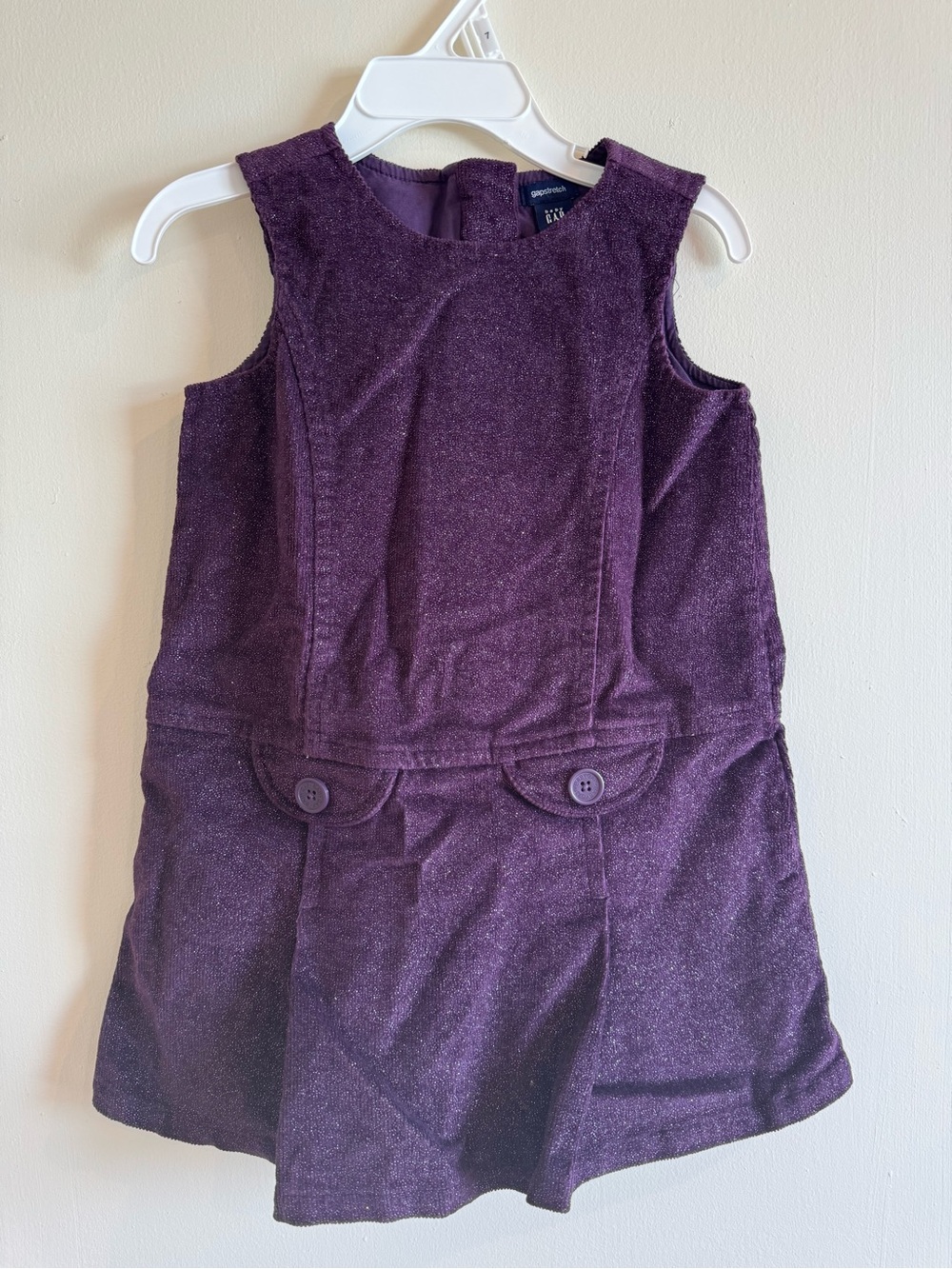 GAP Girls' Purple Corduroy Jumper Dress